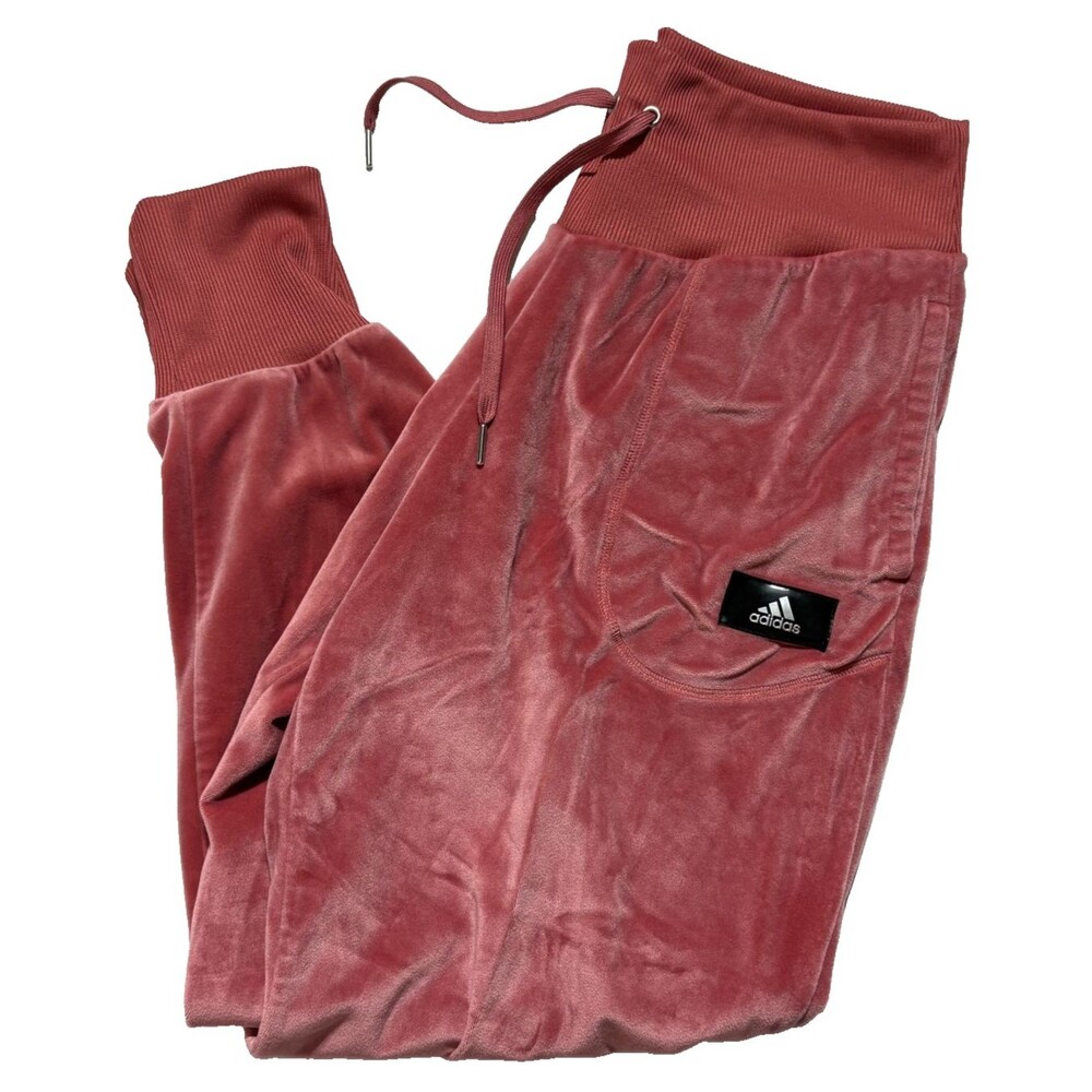 adidas Originals M Velour Holidayz Joggers Mauve Pink Rose Velvet Sweats Rare